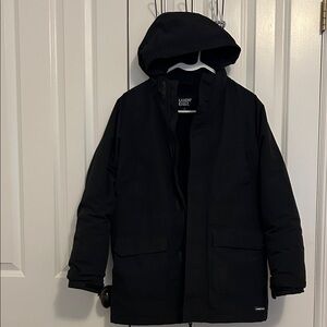 Lands' End Kids Squall Black Hooded Winter Jacket, size 14-16